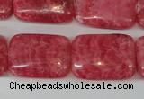 CRC34 15.5 inches 18*25mm rectangle dyed rhodochrosite gemstone beads