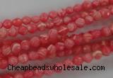 CRC400 15.5 inches 4mm faceted round synthetic rhodochrosite beads