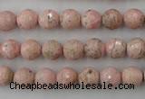 CRC452 15.5 inches 8mm faceted round Argentina rhodochrosite beads