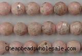 CRC454 15.5 inches 12mm faceted round Argentina rhodochrosite beads