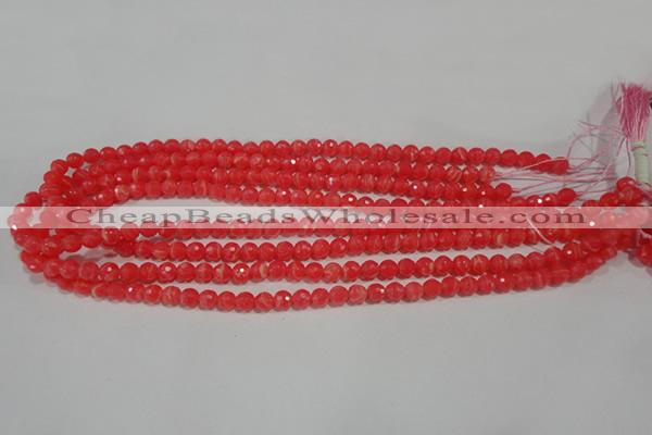 CRC511 15.5 inches 6mm faceted round synthetic rhodochrosite beads