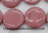 CRC694 15.5 inches 25mm flat round rhodochrosite beads wholesale