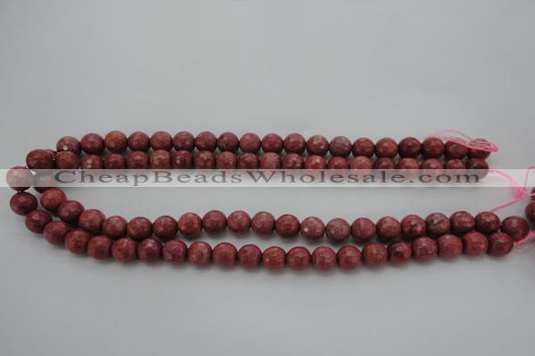 CRC802 15.5 inches 8mm faceted round Brazilian rhodochrosite beads