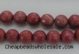 CRC803 15.5 inches 10mm faceted round Brazilian rhodochrosite beads