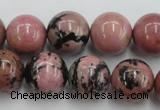 CRD06 15.5 inches 16mm round natural rhodonite gemstone beads