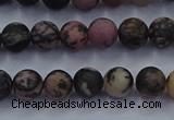 CRD23 15.5 inches 4mm round matte rhodonite beads wholesale