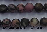 CRD24 15.5 inches 6mm round matte rhodonite beads wholesale