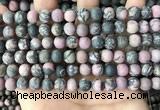 CRD32 15.5 inches 8mm round matte rhodonite beads wholesale