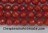 CRE338 15.5 inches 4mm faceted round red jasper beads