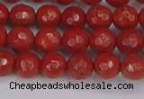 CRE339 15.5 inches 6mm faceted round red jasper beads