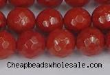 CRE342 15.5 inches 12mm faceted round red jasper beads