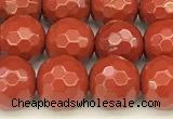 CRE360 15 inches 6mm faceted round red jasper beads wholesale