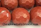 CRE363 15 inches 12mm faceted round red jasper beads wholesale