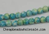 CRF101 15.5 inches 6mm round dyed rain flower stone beads wholesale