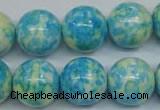 CRF106 15.5 inches 16mm round dyed rain flower stone beads wholesale