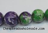 CRF11 15.5 inches multi sizes round dyed rain flower stone beads