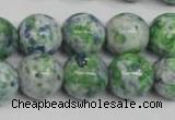 CRF155 15.5 inches 14mm round dyed rain flower stone beads wholesale