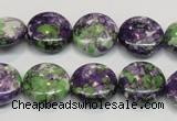 CRF16 15.5 inches 16mm flat round dyed rain flower stone beads