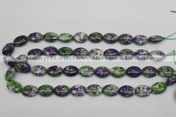 CRF18 15.5 inches 13*18mm oval dyed rain flower stone beads wholesale