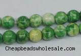 CRF182 15.5 inches 8mm round dyed rain flower stone beads wholesale