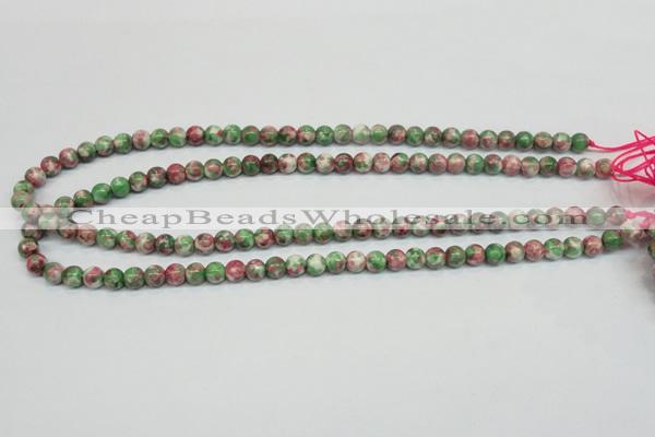 CRF21 15.5 inches 4mm round dyed rain flower stone beads wholesale