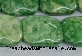 CRF225 15.5 inches 20*26mm rectangle dyed rain flower stone beads