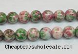 CRF23 15.5 inches 8mm round dyed rain flower stone beads wholesale