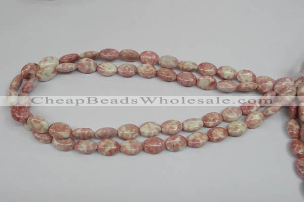 CRF263 15.5 inches 10*14mm oval dyed rain flower stone beads