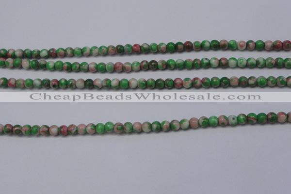 CRF271 15.5 inches 3mm round dyed rain flower stone beads