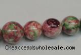 CRF31 15.5 inches multi sizes round dyed rain flower stone beads