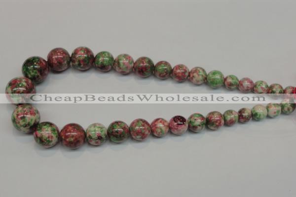 CRF31 15.5 inches multi sizes round dyed rain flower stone beads