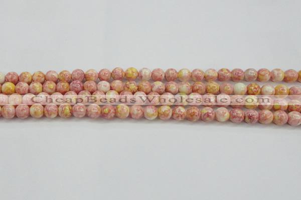 CRF315 15.5 inches 6mm round dyed rain flower stone beads wholesale