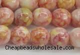 CRF319 15.5 inches 14mm round dyed rain flower stone beads wholesale