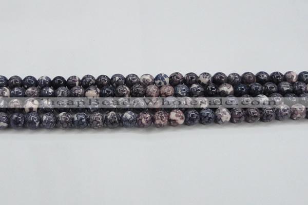 CRF337 15.5 inches 8mm round dyed rain flower stone beads wholesale