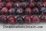 CRF343 15.5 inches 6mm round dyed rain flower stone beads wholesale