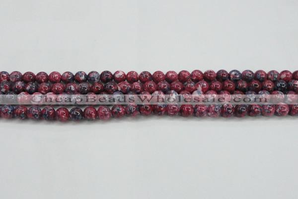 CRF343 15.5 inches 6mm round dyed rain flower stone beads wholesale