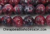 CRF346 15.5 inches 12mm round dyed rain flower stone beads wholesale