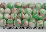 CRF380 15.5 inches 4mm round dyed rain flower stone beads wholesale