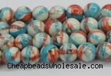 CRF398 15.5 inches 4mm round dyed rain flower stone beads wholesale