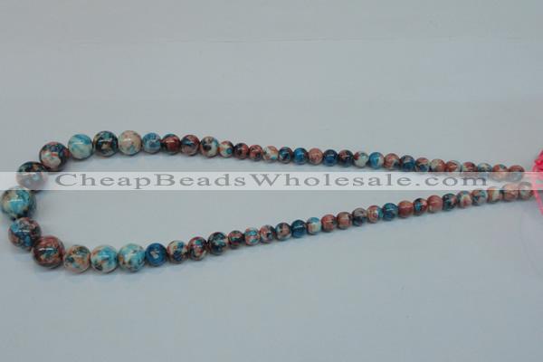 CRF40 15.5 inches multi sizes round dyed rain flower stone beads wholesale