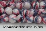 CRF406 15.5 inches 8mm round dyed rain flower stone beads wholesale