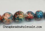 CRF41 15.5 inches multi sizes round dyed rain flower stone beads