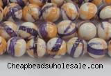 CRF411 15.5 inches 6mm round dyed rain flower stone beads wholesale