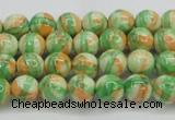 CRF416 15.5 inches 4mm round dyed rain flower stone beads wholesale