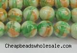 CRF419 15.5 inches 10mm round dyed rain flower stone beads wholesale