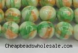 CRF420 15.5 inches 12mm round dyed rain flower stone beads wholesale