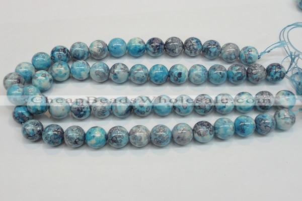 CRF60 15.5 inches 14mm round dyed rain flower stone beads wholesale