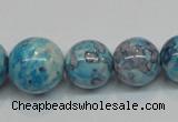 CRF65 15.5 inches multi sizes round dyed rain flower stone beads