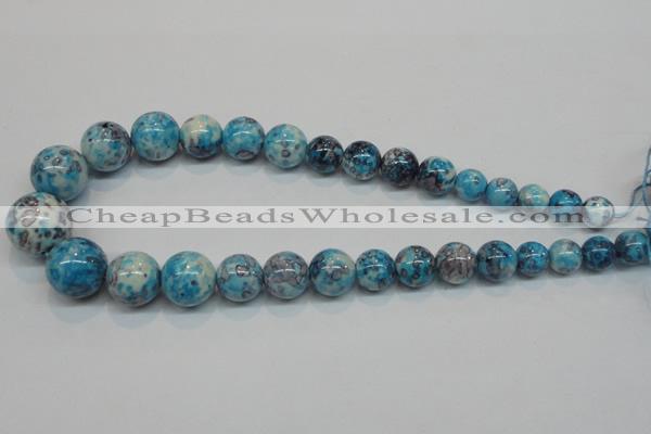 CRF65 15.5 inches multi sizes round dyed rain flower stone beads