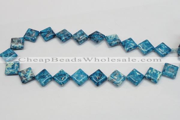 CRF72 15.5 inches 15*15mm diamond dyed rain flower stone beads